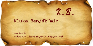 Kluka Benjámin névjegykártya